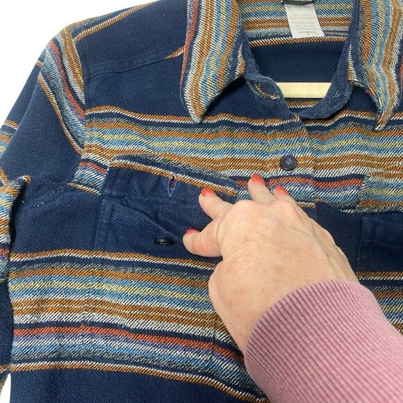 PATAGONIA Women’s "Fjord" Flannel Gaucho Striped Long Sleeve Outdoor Shirt, 6 - Picture 6 of 6